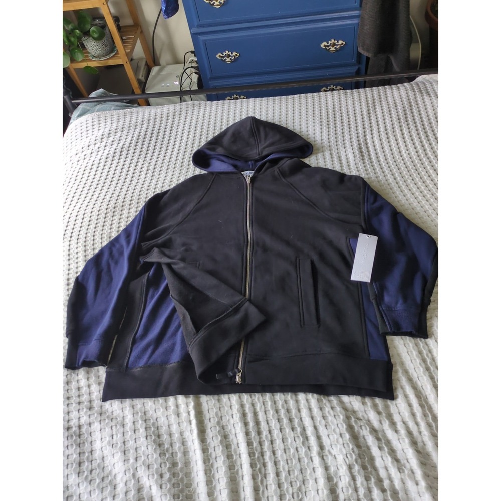 NWT Roucha Trajas Fleece Hoodie Black Navy‎ Sz BB 6-8 Full Zip
